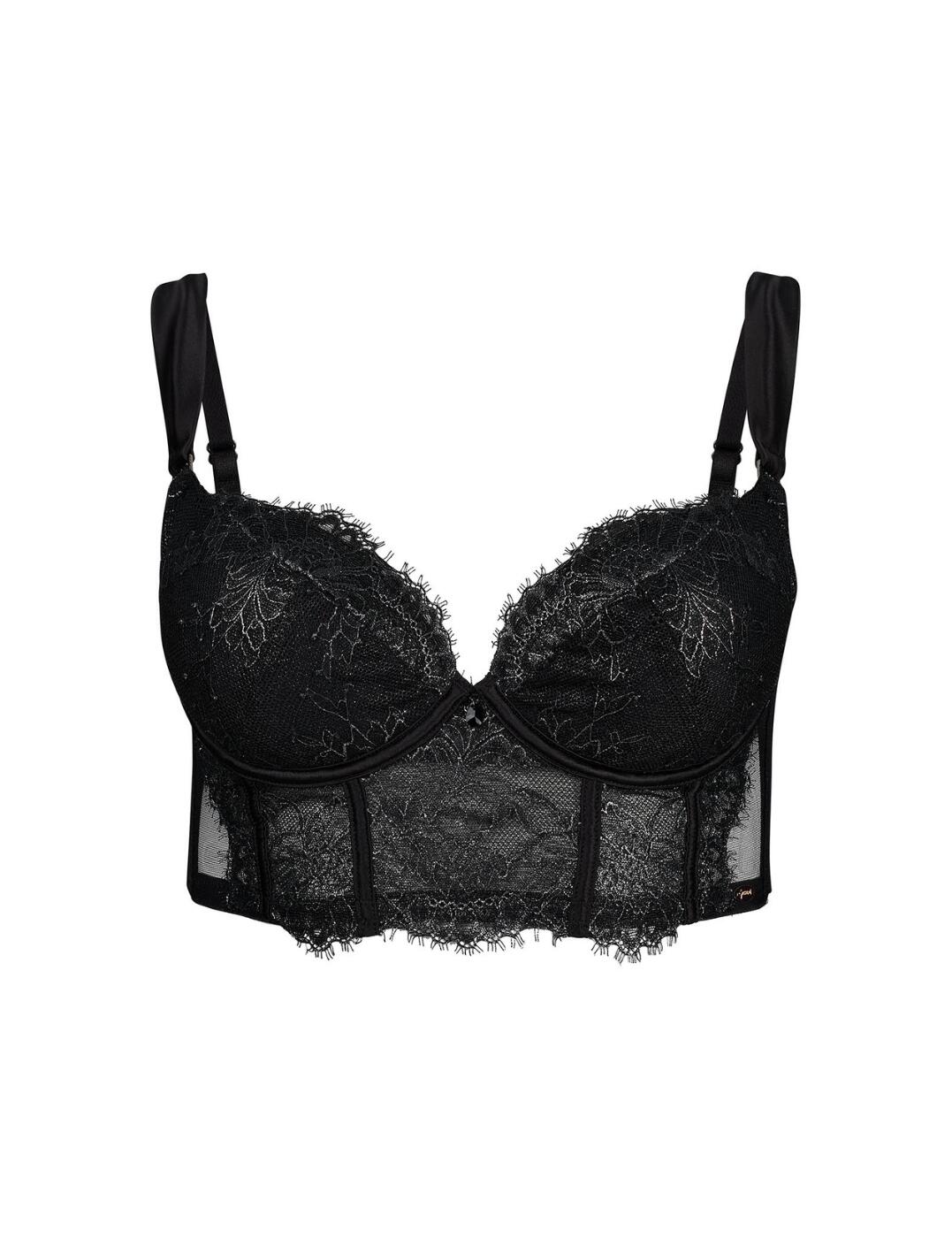 Gossard VIP Intrigue Padded Longline Bra - In Black