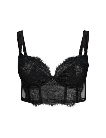 Gossard VIP Intrigue Padded Longline Bra - In Black