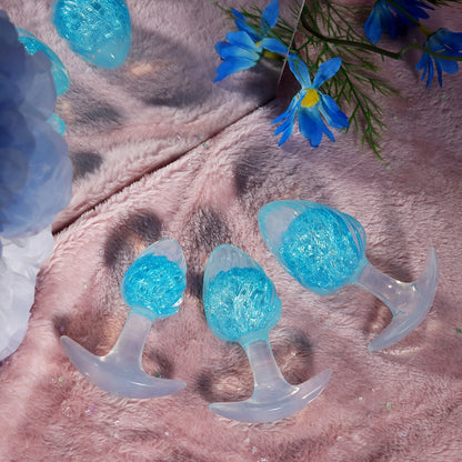 ANON SECRETS - Icecream-Shaped Crystal Anal Plug - Blue