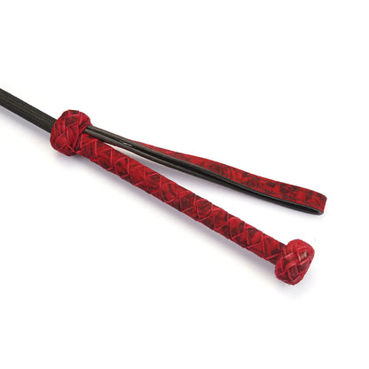 ANON SECRETS - Kinbaku Ukiyoe Red Rosy Lamb Suede Leather Riding Crop