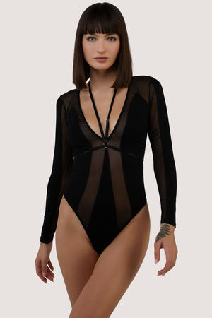 ANON SECRETS - MORGAN PANELLED MESH AND MICRO PLUNGE BODY - Black