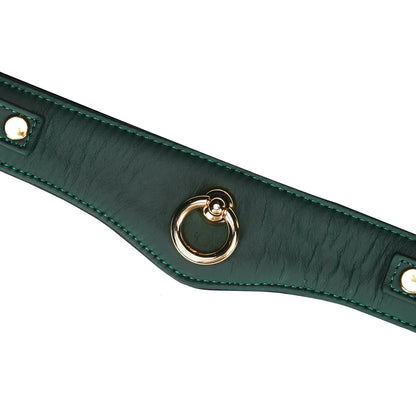 ANON SECRETS - DARK SECRET Mossy Chic Leather Curved Collar