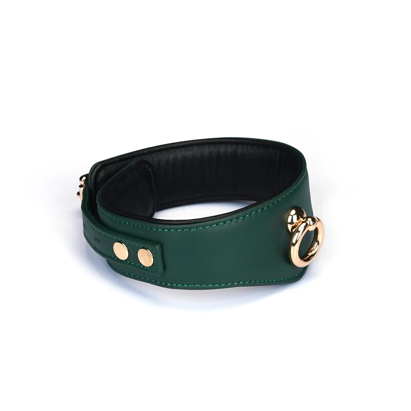 ANON SECRETS - DARK SECRET Mossy Chic Leather Curved Collar