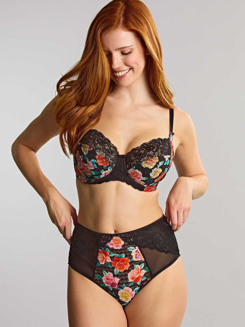 PANACHE - Envy deep brief in Black Rose