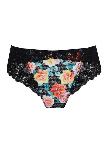 PANACHE - Envy high waisted brazilian brief in Black Rose