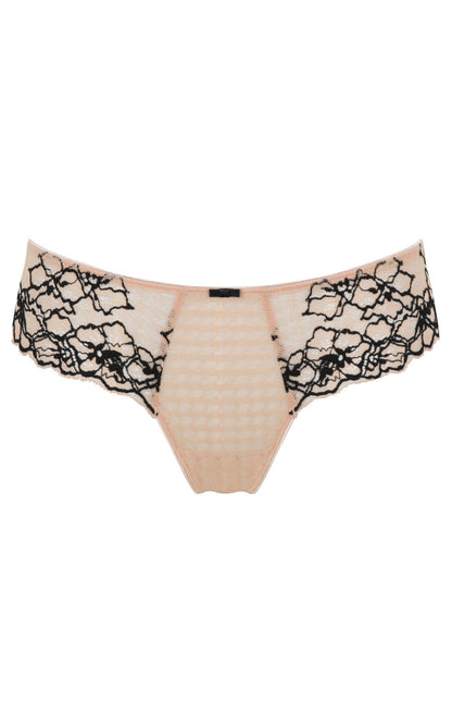 PANACHE - ENVY THONG IN SAND AND BLACK