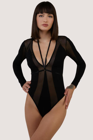 ANON SECRETS - MORGAN PANELLED MESH AND MICRO PLUNGE BODY - Black