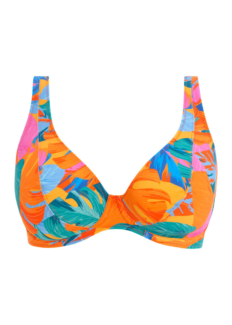 FREYA - ALOHA COAST HIGH APEX BIKINI TOP IN ZEST