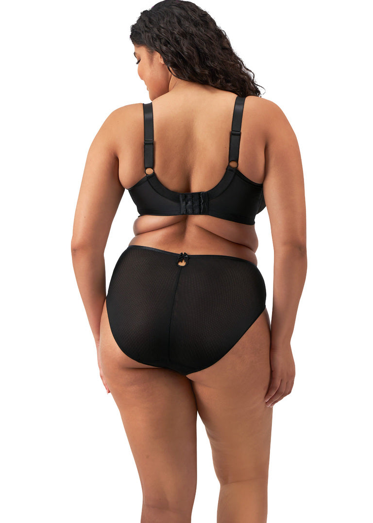 ELOMI -TEAGAN PLUNGE BRA IN BLACK AND ALMOND