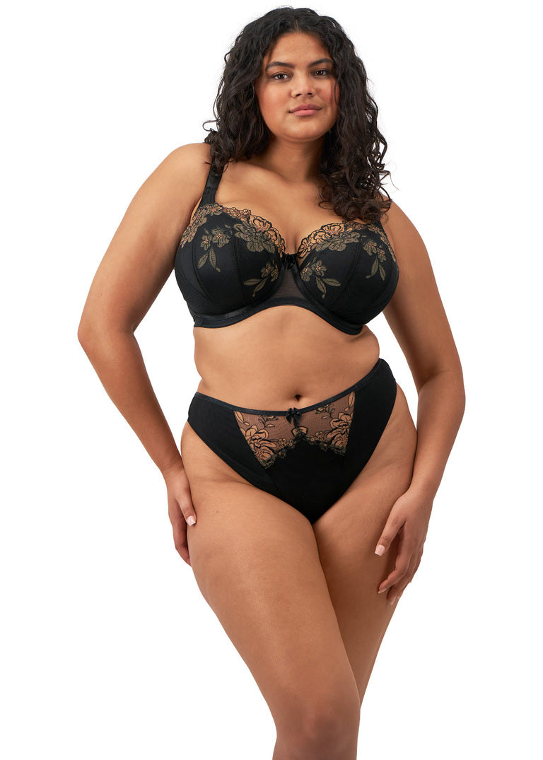 ELOMI - TEAGAN PADDED HALF CUP IN BLACK AND ALMOND