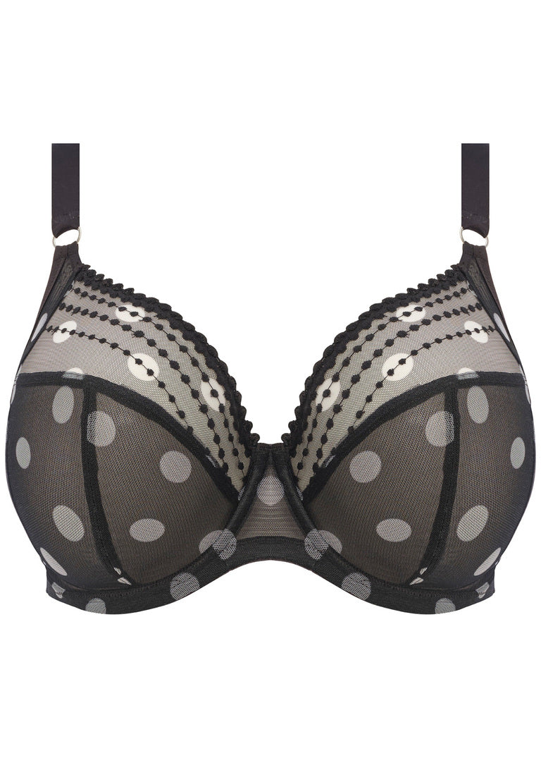 ELOMI - MATILDA PLUNGE BRA IN BLACK SPOT