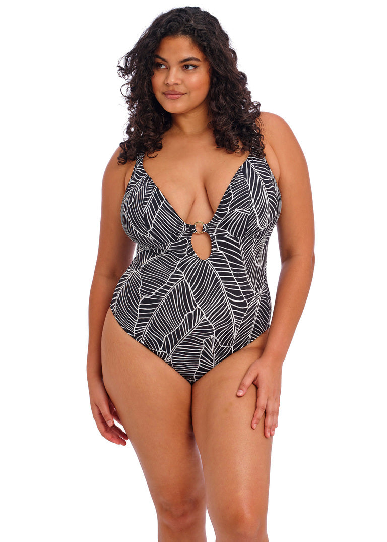 ELOMI - KATA BEACH NON WIRED PLUNGE SWIMSUIT IN BLACK