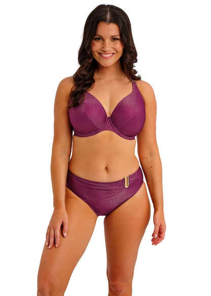 FANTASIE - Paros Coast Mid Rise Bikini Brief in Berry Shimmer