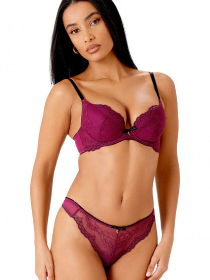 GOSSARD - SUPERBOOST PADDED PLUNGE BRA IN Purple Potion