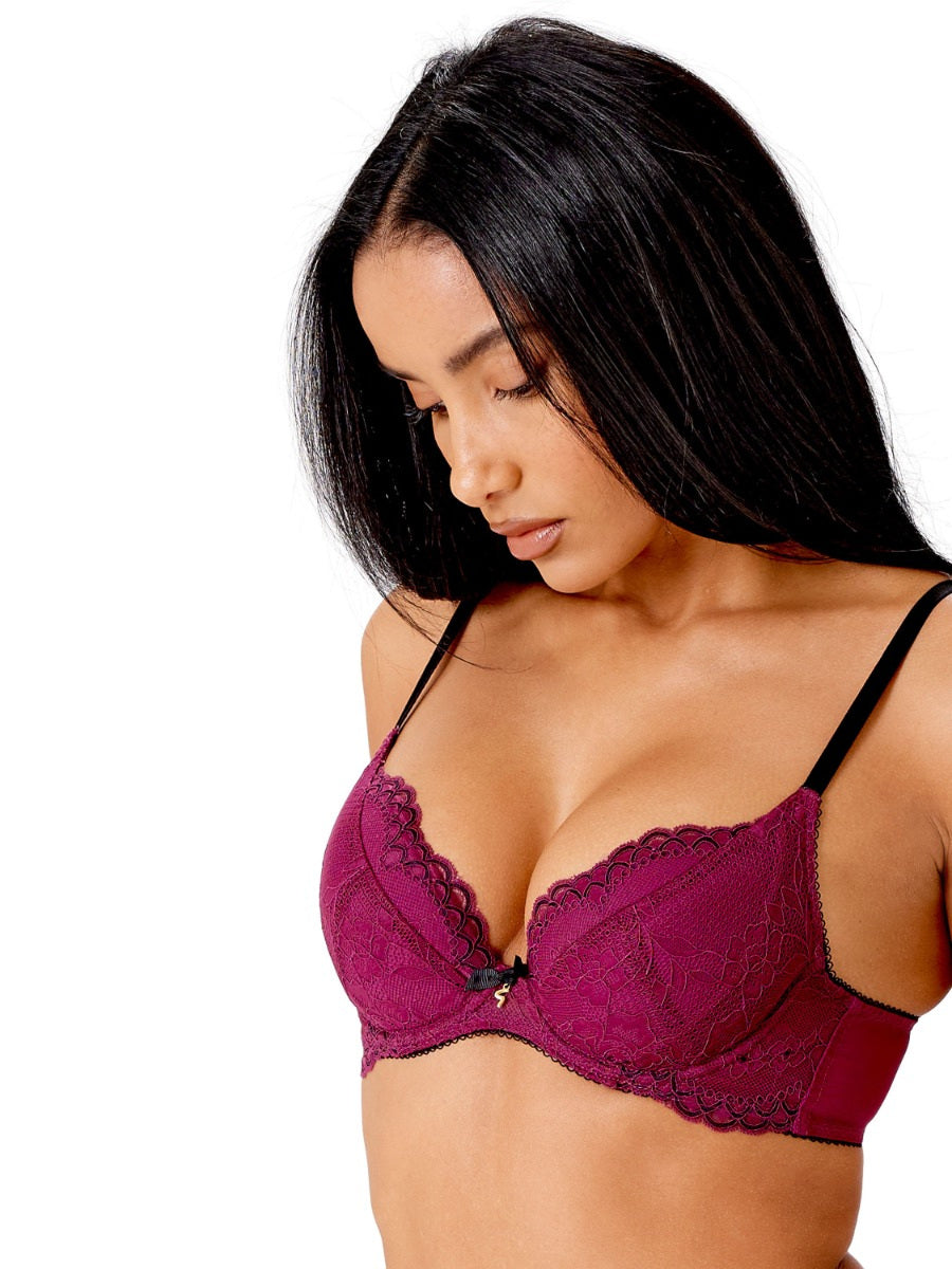 GOSSARD - SUPERBOOST PADDED PLUNGE BRA IN Purple Potion