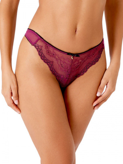 GOSSARD - Superboost Lace Thong in Purple Potion