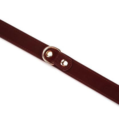 ANON SECRETS - Vegan Collar with Nipple Clamps Metallic Shade Burgundy