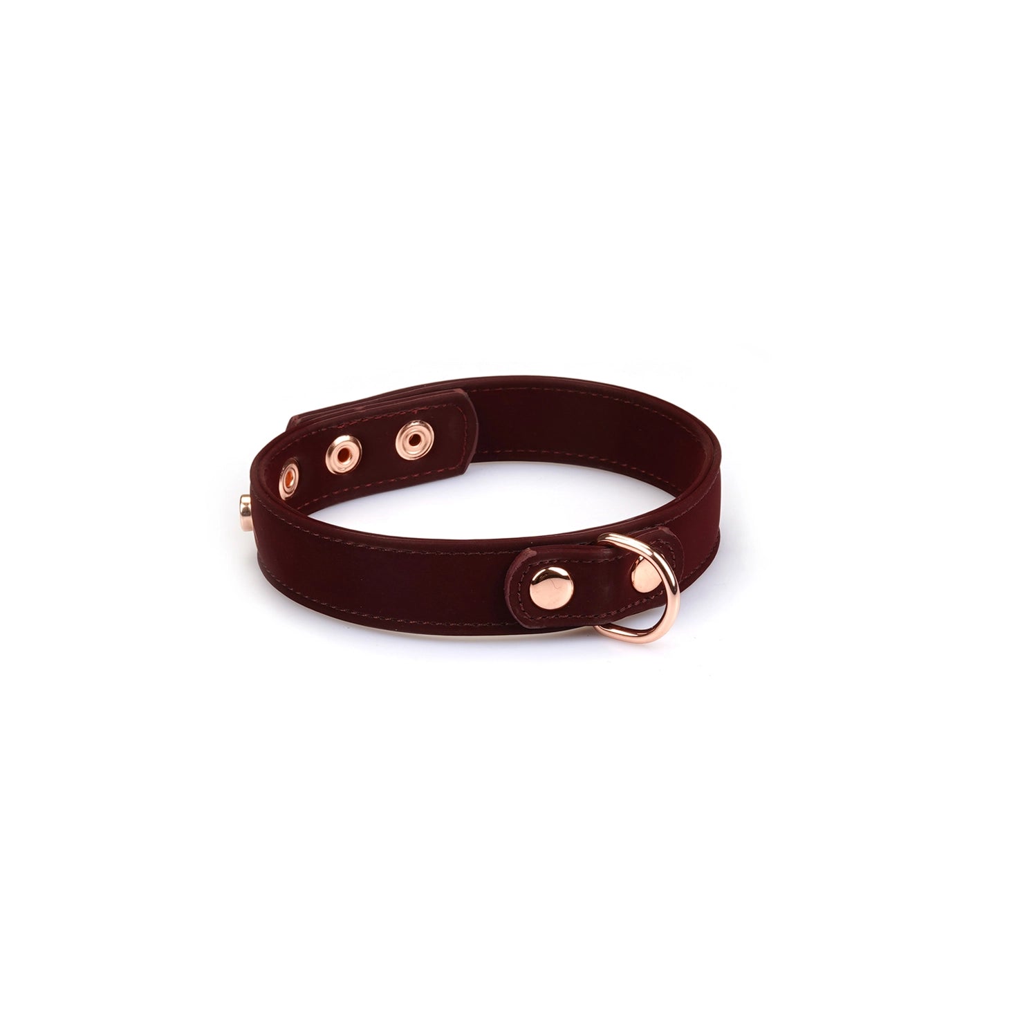ANON SECRETS - Vegan Collar with Nipple Clamps Metallic Shade Burgundy