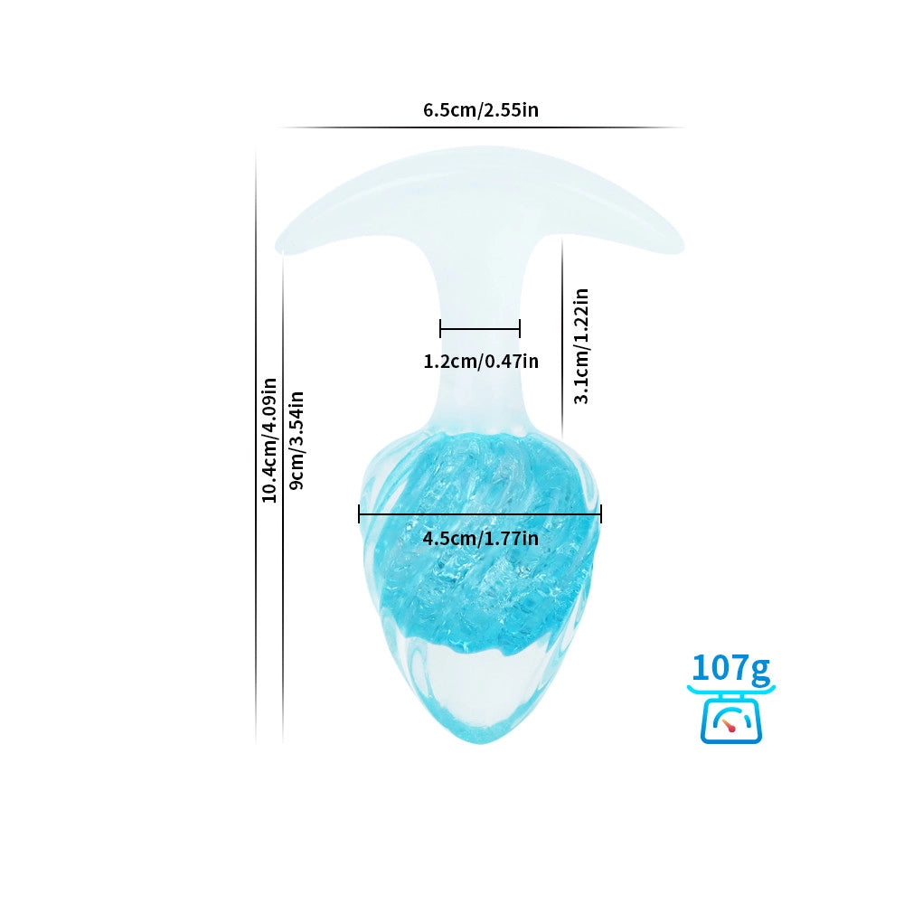 ANON SECRETS - Icecream-Shaped Crystal Anal Plug - Blue