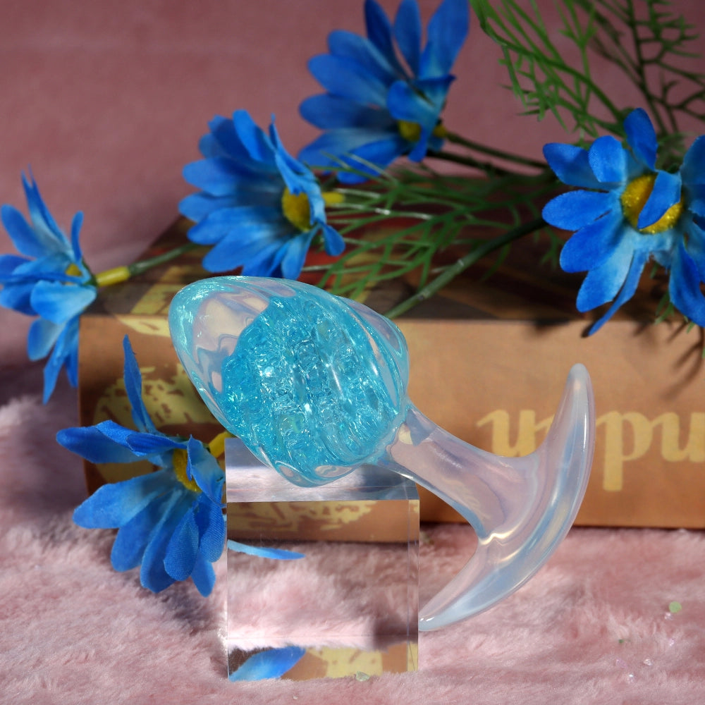 ANON SECRETS - Icecream-Shaped Crystal Anal Plug - Blue