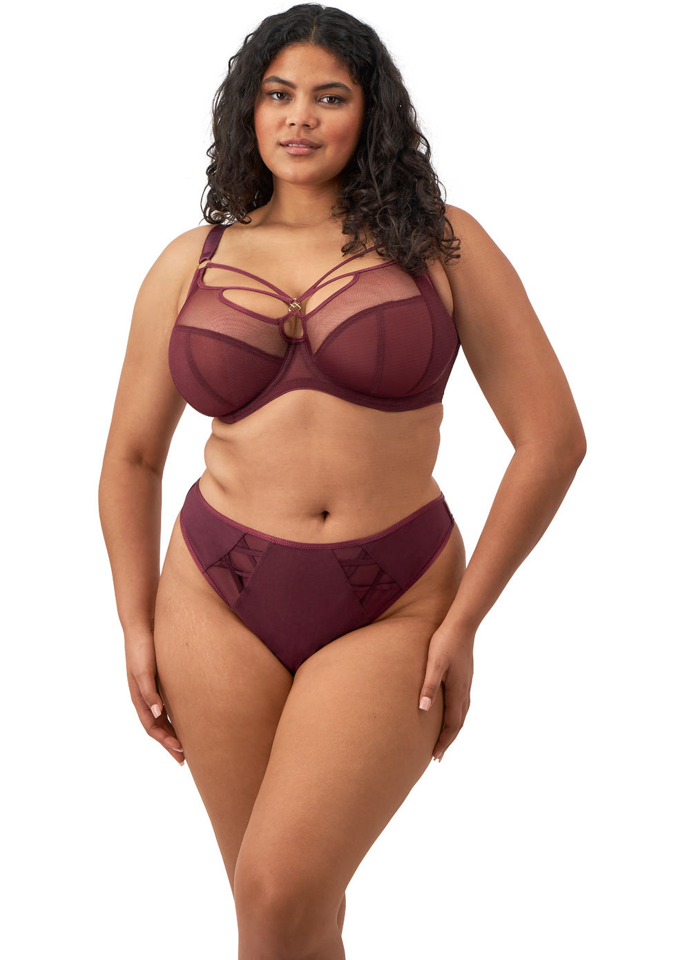 ELOMI - SACHI PLUNGE BRA IN CABERNET