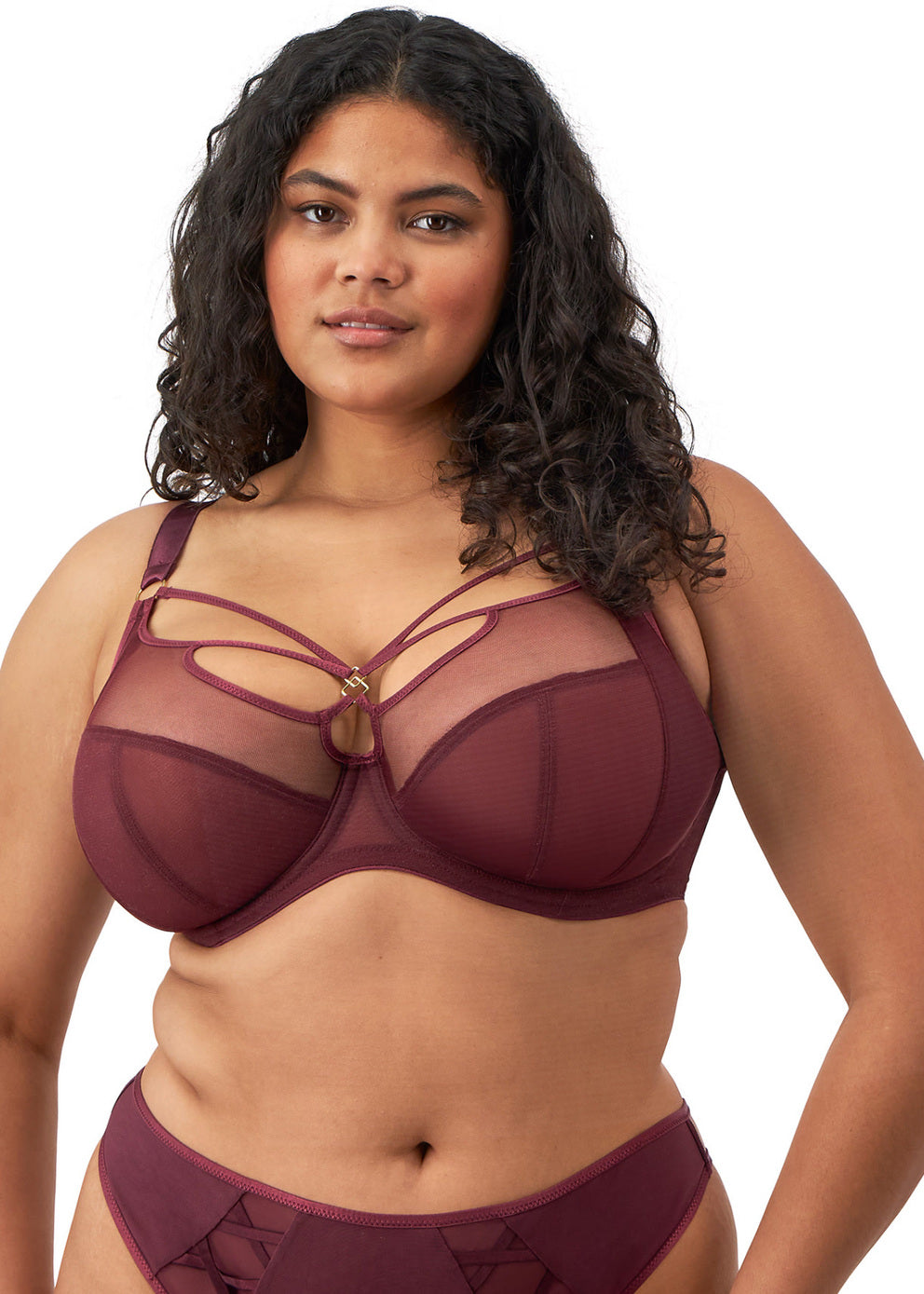 ELOMI - SACHI PLUNGE BRA IN CABERNET