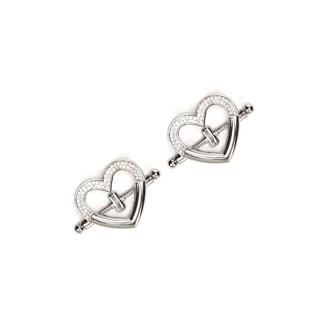 ANON SECRETS - Heart-Shaped Nipple Clamps with Rhinestones