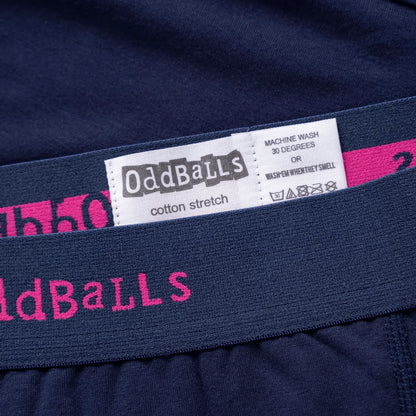 Oddballs - Navy &amp; Magenta - Mens Cotton Boxer Shorts