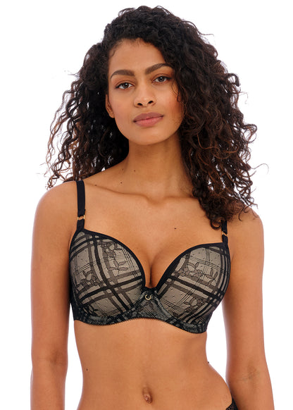 FREYA - Fatale Moulded Plunge Bra in Noir