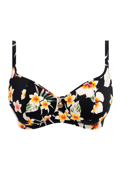 FREYA - HAVANA SUNRISE SWEETHEART BIKINI TOP IN BLACK FLORAL