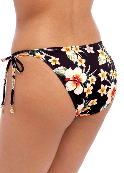 FREYA - HAVANA SUNRISE TIE SIDE BIKINI BRIEF IN BLACK FLORAL