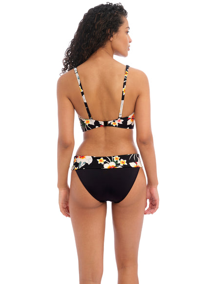 FREYA - HAVANA SUNRISE FOLD BIKINI BRIEF IN BLACK FLORAL