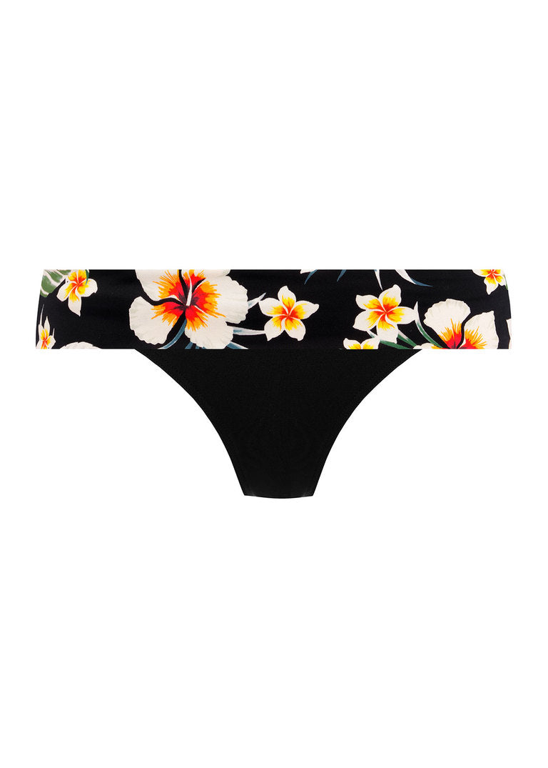 FREYA - HAVANA SUNRISE FOLD BIKINI BRIEF IN BLACK FLORAL