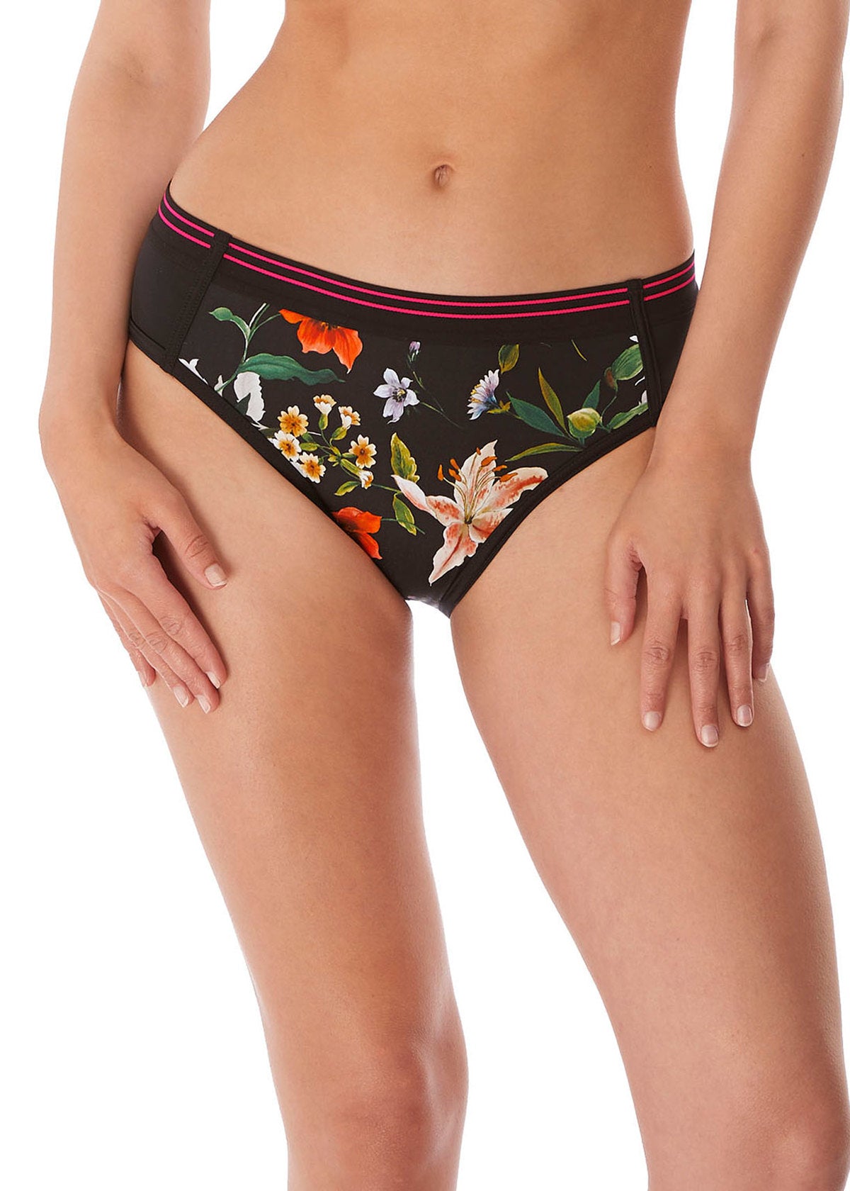 FREYA - CLUB ENVY GARDEN PARTY BIKINI BOTTOM IN BLACK FLORAL