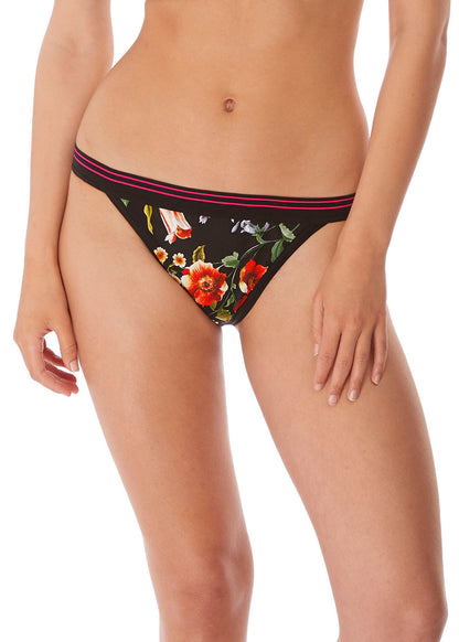 FREYA - CLUB ENVY GARDEN PARTY TANGA IN BLACK FLORAL