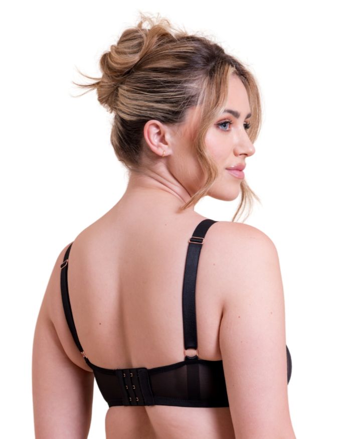 SCANTILLY - Laced Up Plunge Bra in Black