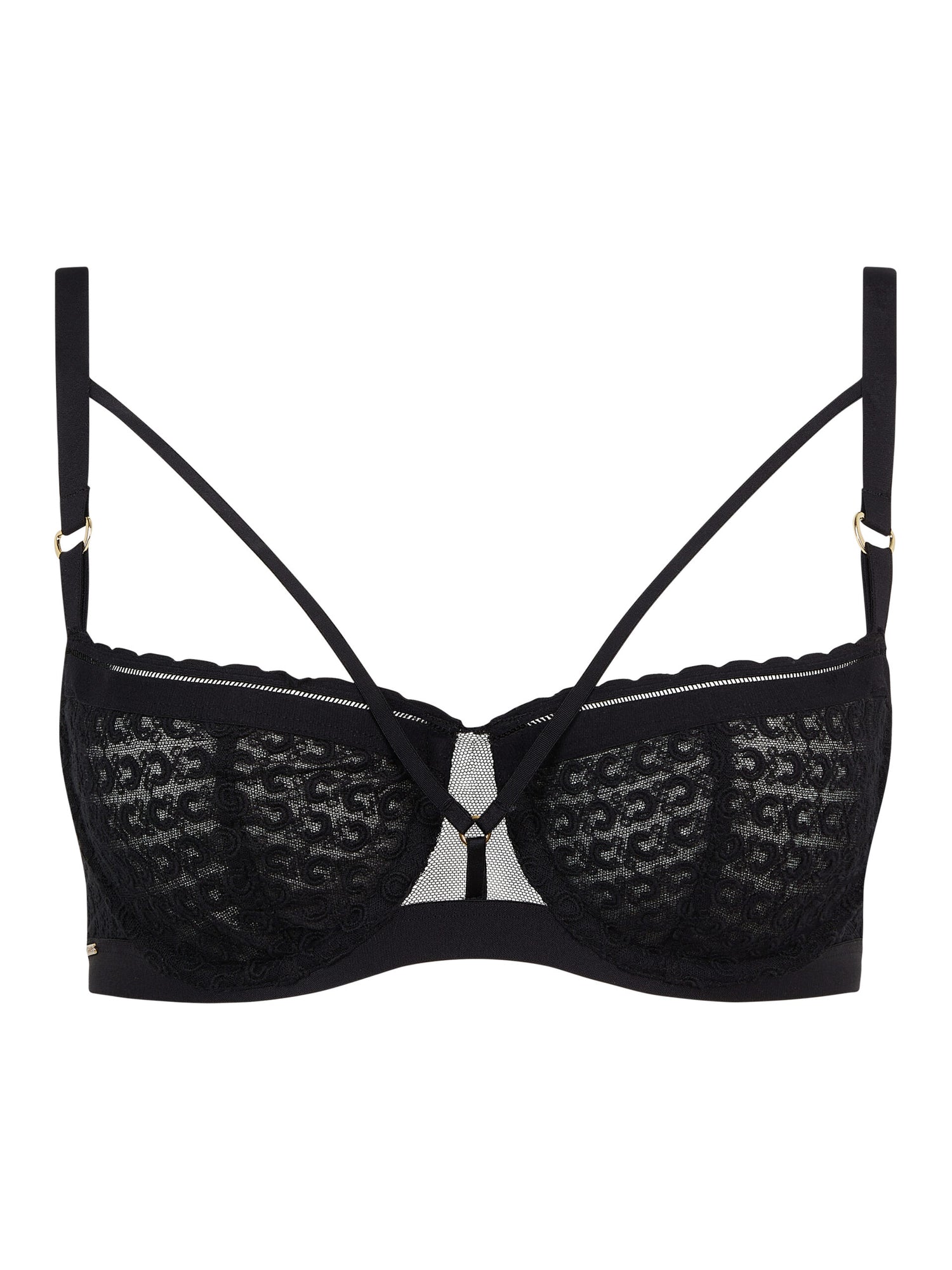 CHANTELLE - MONOGRAM BALCONY BRA IN BLACK