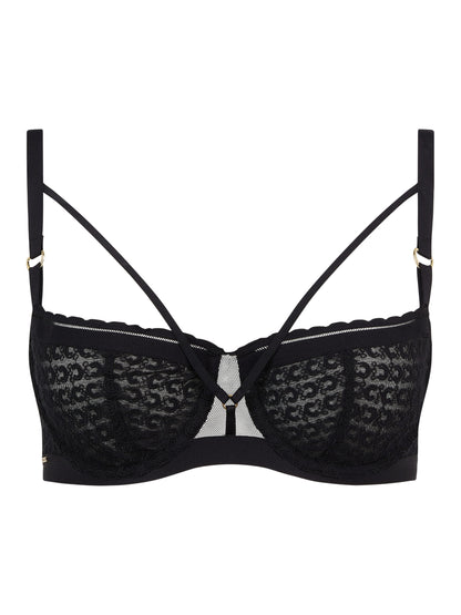 CHANTELLE - MONOGRAM BALCONY BRA IN BLACK