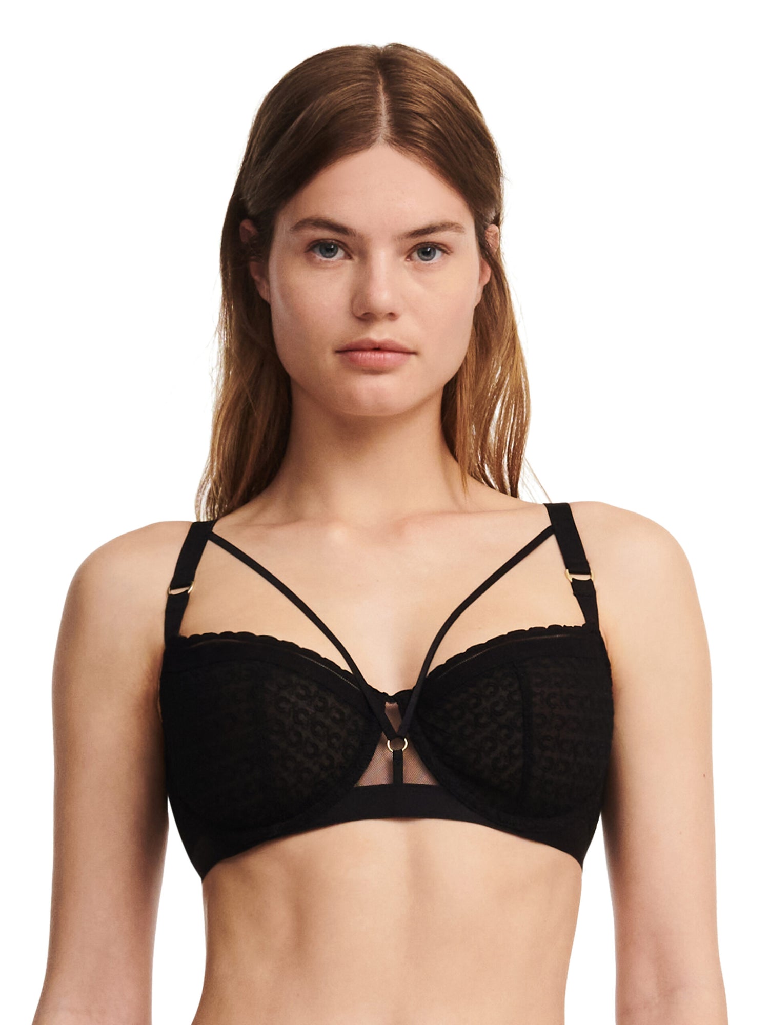 CHANTELLE - MONOGRAM BALCONY BRA IN BLACK