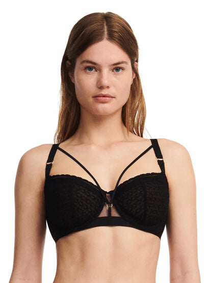 CHANTELLE - MONOGRAM BALCONY BRA IN BLACK