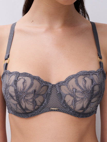 CHANTELLE - FLEURS HALF CUP BRA IN Fancy Grey