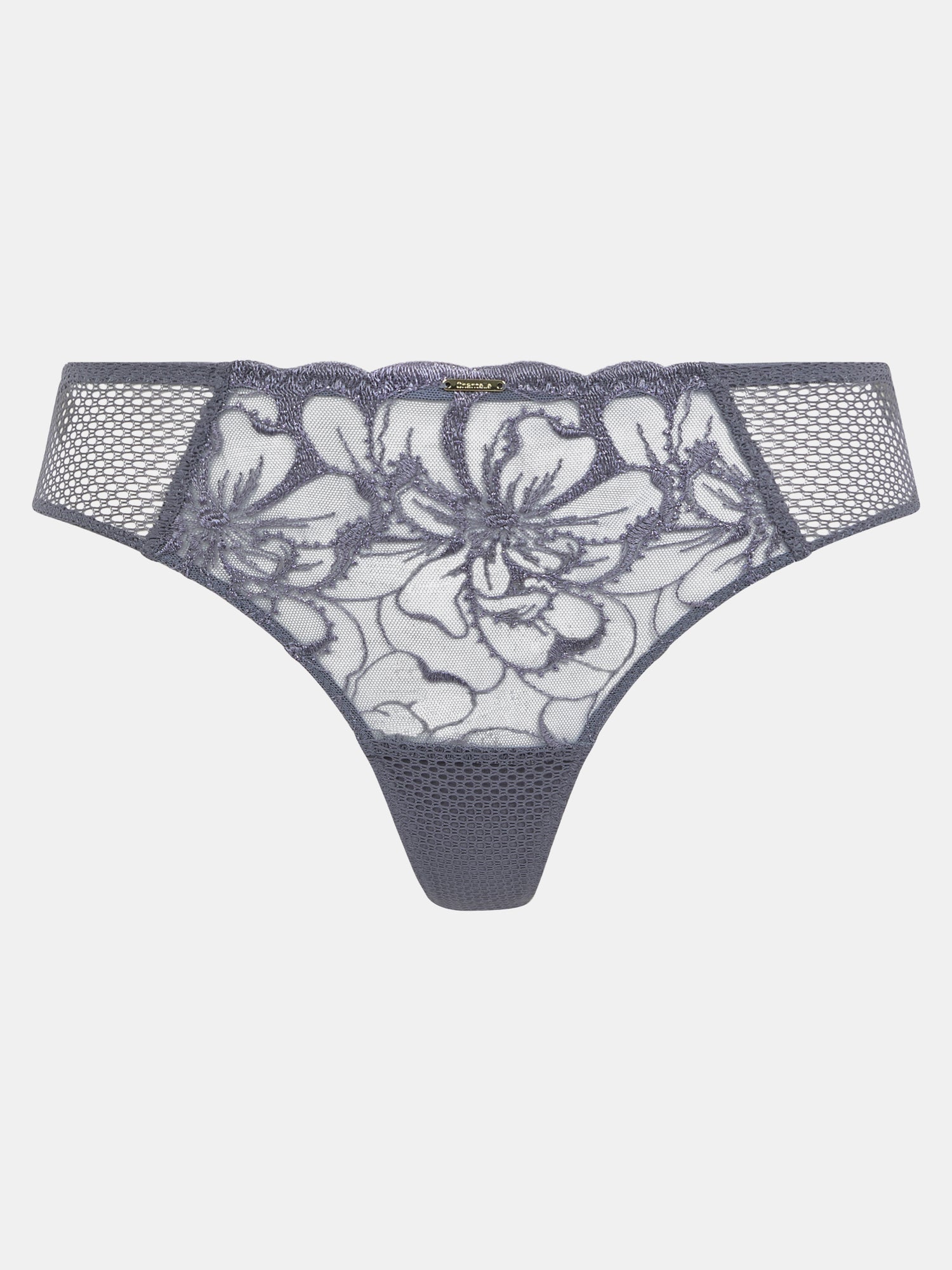 Chantelle - FLEURS tanga in fancy grey