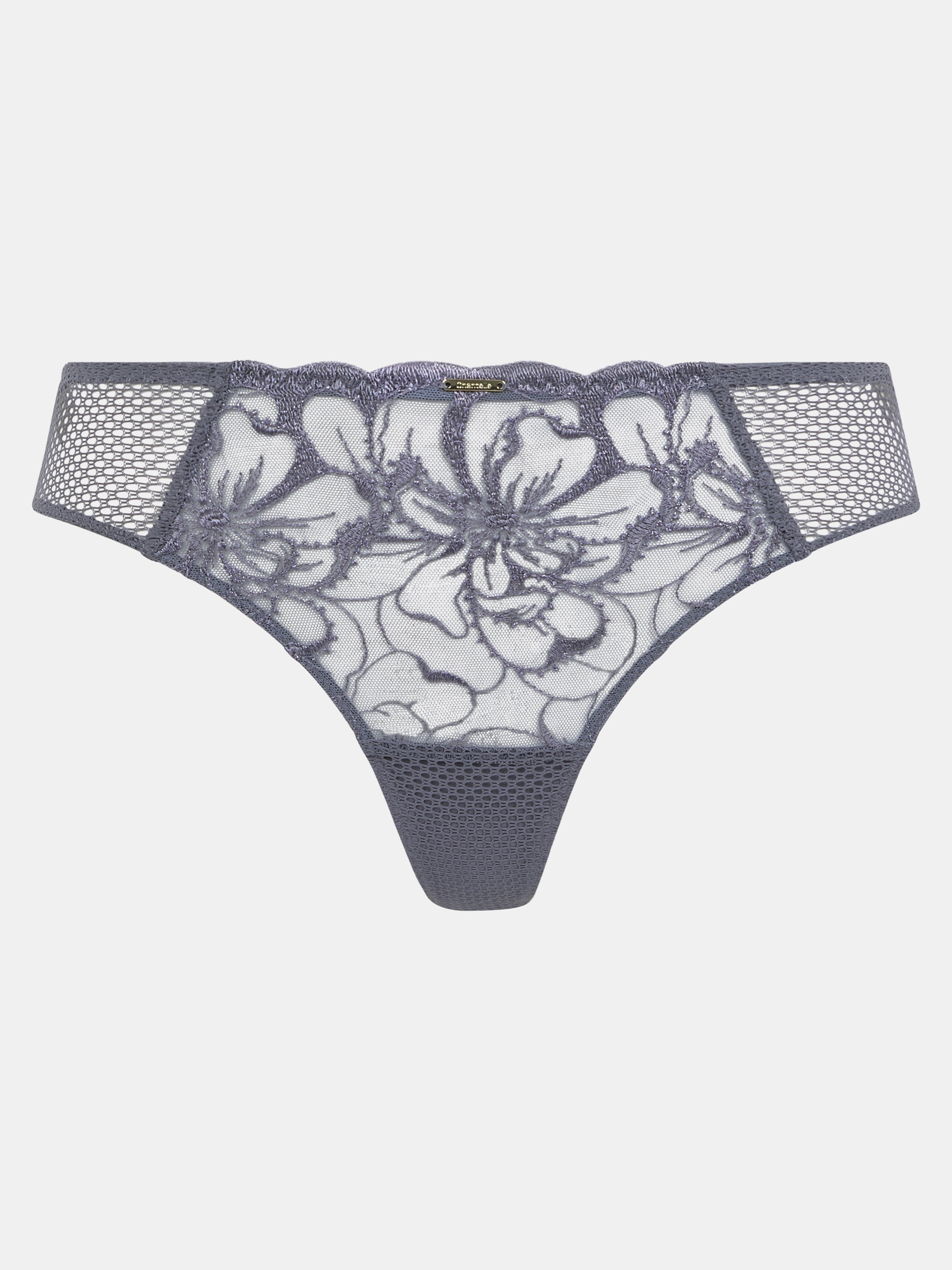 Chantelle - FLEURS tanga in fancy grey