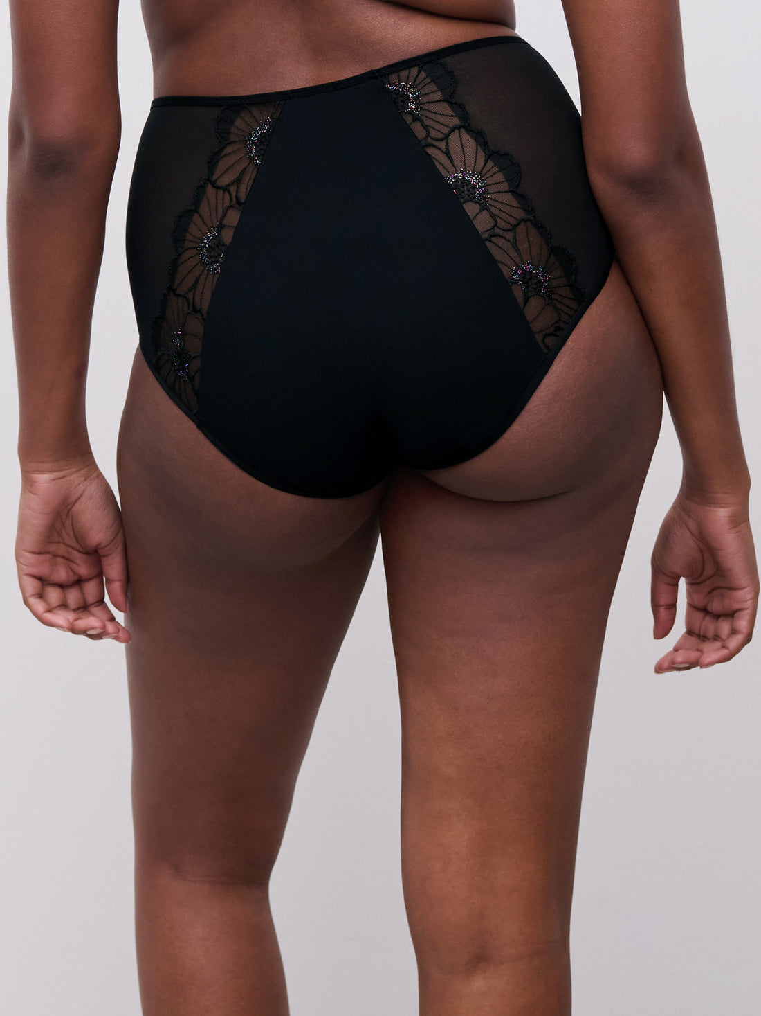 Chantelle - Lush high waisted full brief in Festive Black