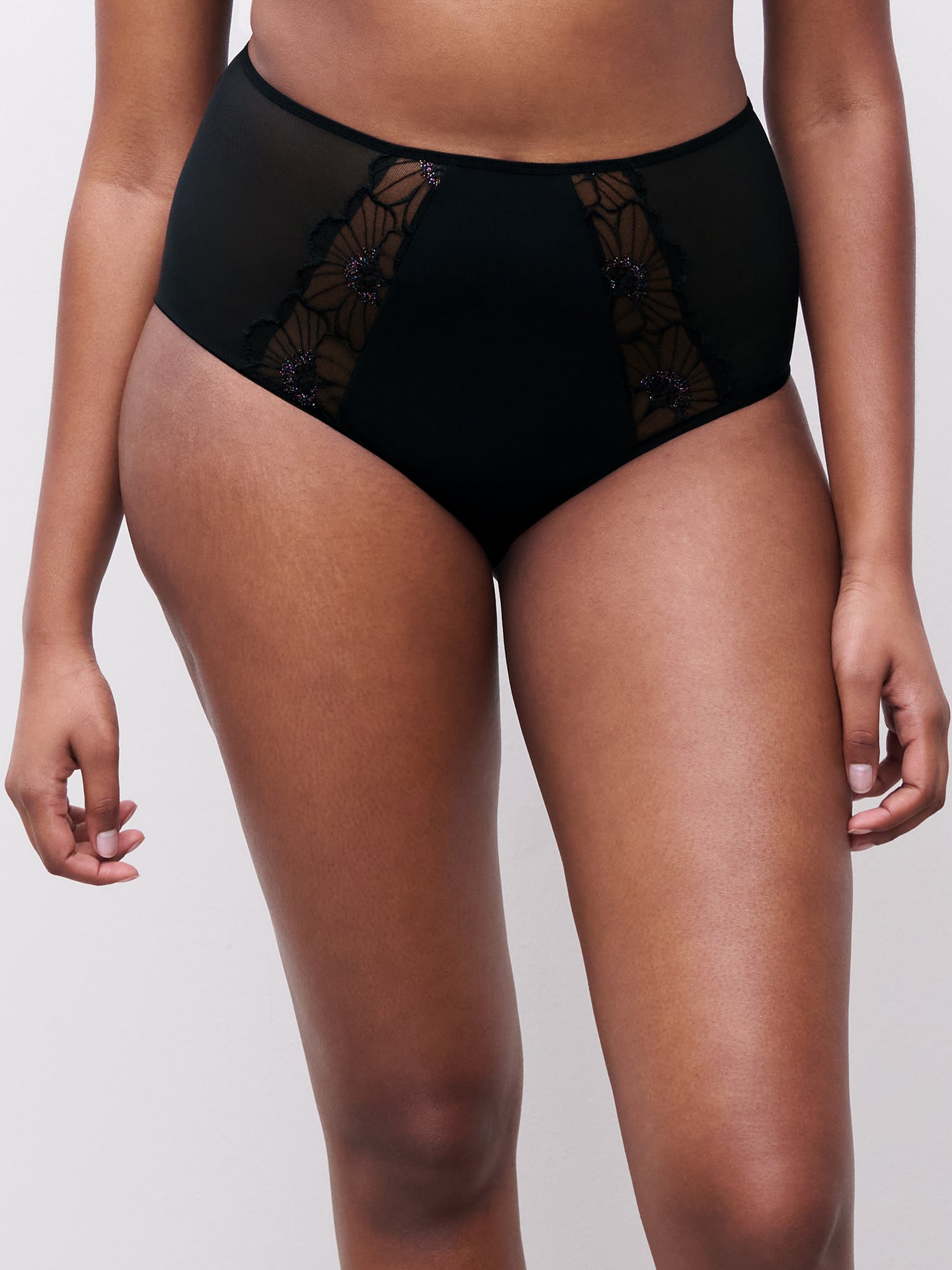 Chantelle - Lush high waisted full brief in Festive Black