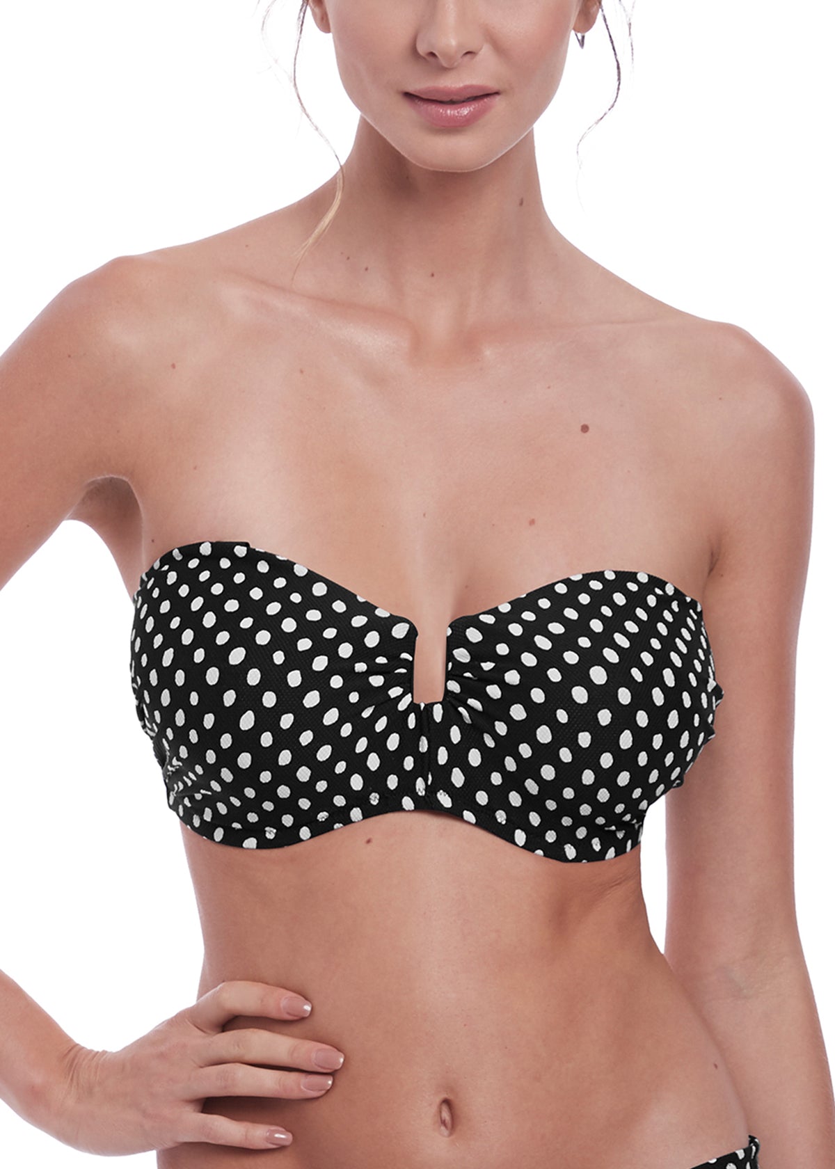 FANTASIE - Santa Monica Multiway Bandeau Bikini Top in Black/White