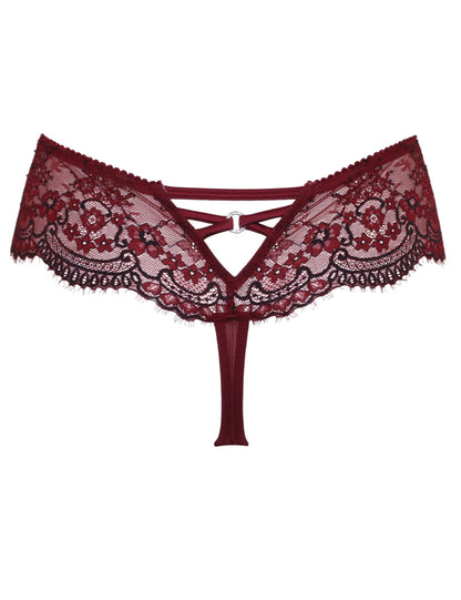 POUR MOI - Hollywood Deep Thong in Burgundy