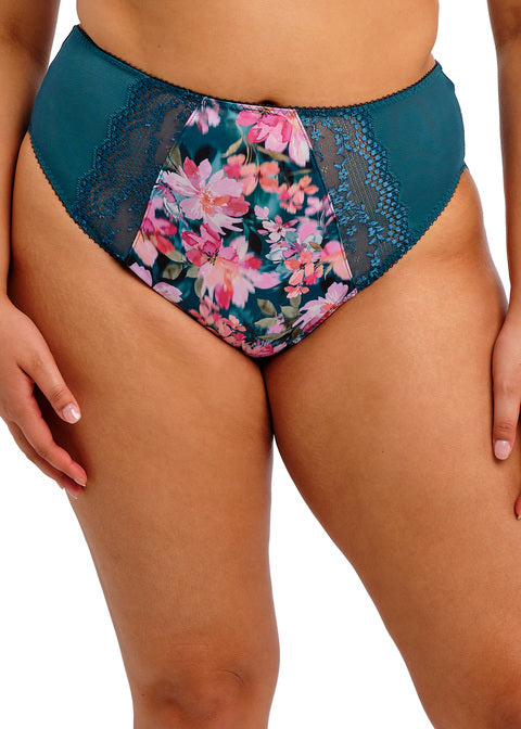 Elomi - Lucie High Leg Brief in Teal Floral