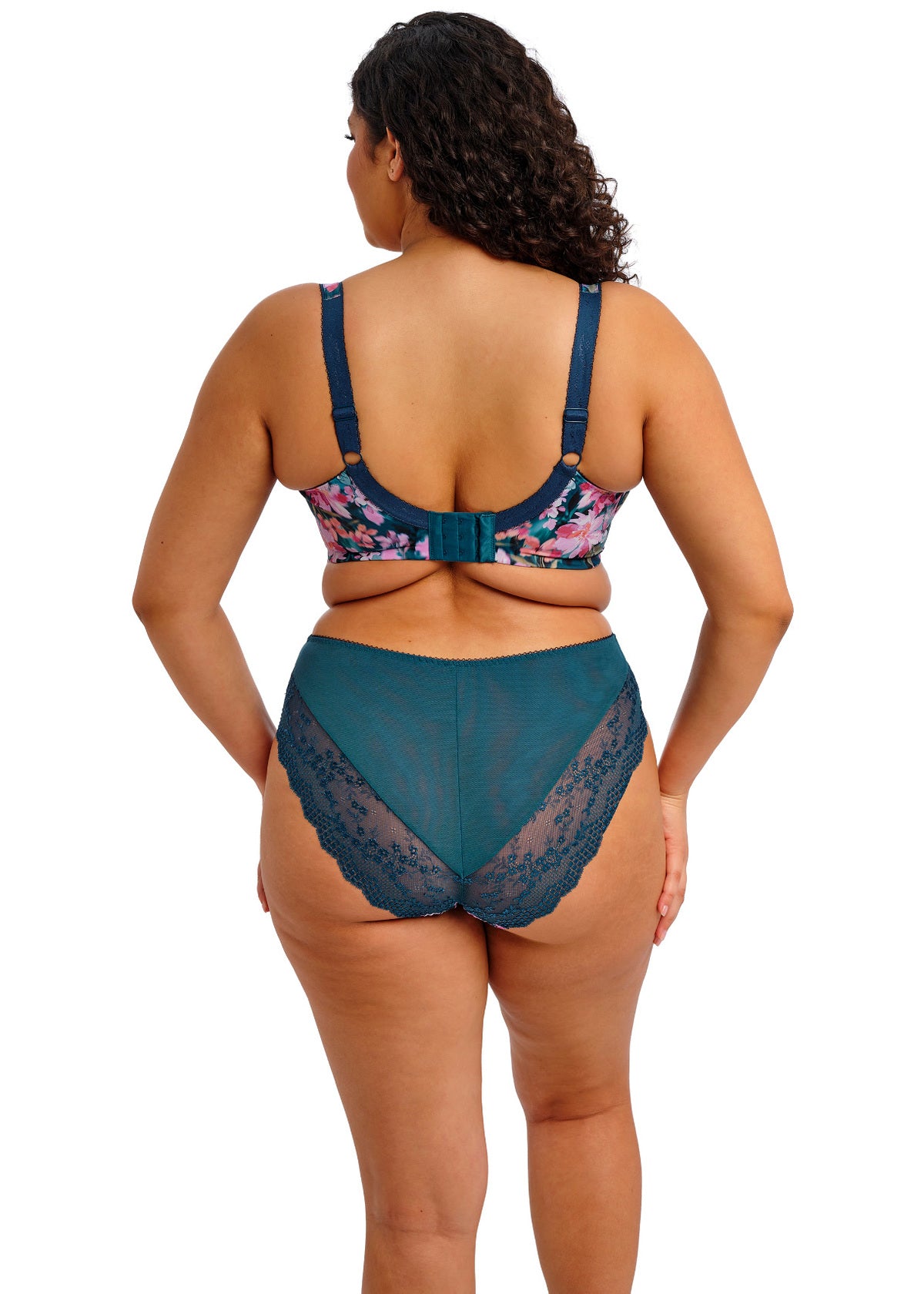 ELOMI - Lucie Uw Plunge Bra - Stretch - In Teal Floral