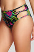 Panache - Anya midi bikini bottom with strap sides in a floral multi on black